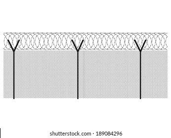 Modern fence on a white background 