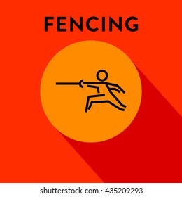 Modern Fencing Icon with Linear Vector Style