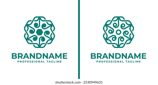 Modern Fern logo set,  symbolizing elegance and simplicity, symbolizing growth and nature