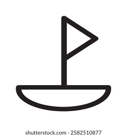 Modern ferry icon highlighting maritime transportation, ideal for travel guides or waterway services.