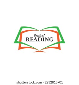 modern festival reading logo vector design template for competition and event with modern, simple and unique styles isolated on white background.