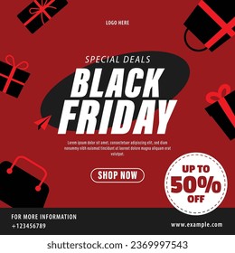 modern festive black friday ads banner poster brochure social media post layout template vector design by shabrina iqlil