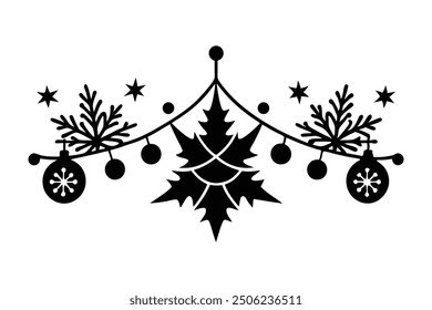 A modern and festive Merry Christmas decorative background design vector, perfect for holiday greetings, seasonal decor, and digital artwork. Ideal for creating stylish Christmas-themed projects.