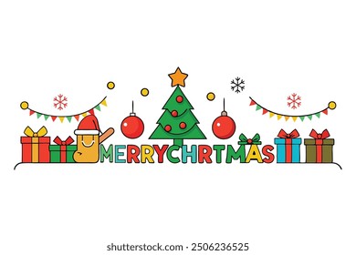 A modern and festive Merry Christmas decorative background design vector, perfect for holiday greetings, seasonal decor, and digital artwork. Ideal for creating stylish Christmas-themed projects.