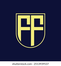 Moderno FF Shield Monograma Design de logotipo