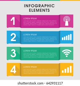 Modern fi infographic template. infographic design with fi icons includes signal. can be used for presentation, diagram, annual report, web design.