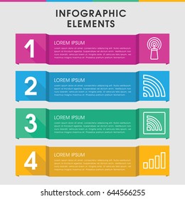 Modern fi infographic template. infographic design with fi icons includes signal. can be used for presentation, diagram, annual report, web design.