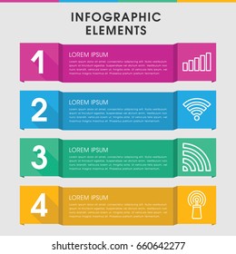 Modern fi infographic template. infographic design with fi icons includes signal. can be used for presentation, diagram, annual report, web design.