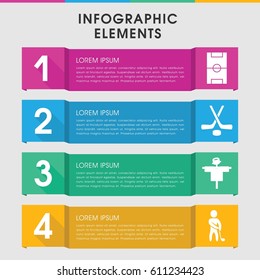 Modern field infographic template. infographic design with field icons includes scarecrow, golf player. can be used for presentation, diagram, annual report, web design. 