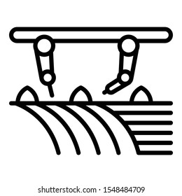Modern field robot icon. Outline modern field robot vector icon for web design isolated on white background