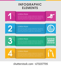 Modern fight infographic template. infographic design with fight icons includes radar, jackpot. can be used for presentation, diagram, annual report, web design.