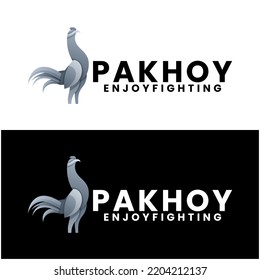 modern fighting cock gradient logo design