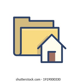 Modern file explorer home icon emblem