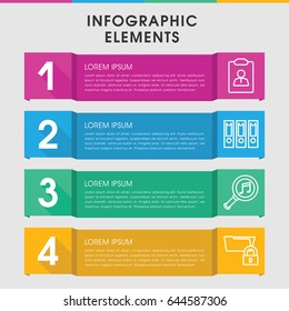 Modern file infographic template. infographic design with file icons includes serach music, binder. can be used for presentation, diagram, annual report, web design.