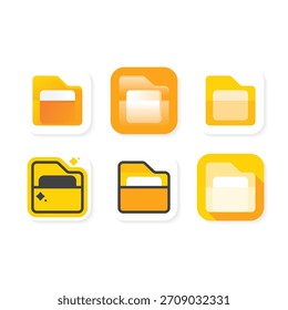 Logotipo de aplicativo de gerenciamento de arquivos moderno com visual de pasta limpo.