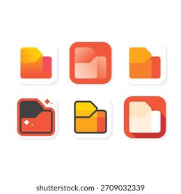 Logotipo moderno del App de administración de archivos con imágenes limpias de carpetas.