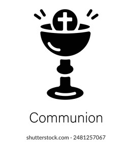 Modern filled style icon of communion 