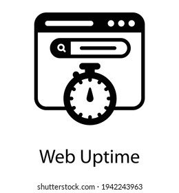 Modern filled style of web uptime editable icon 