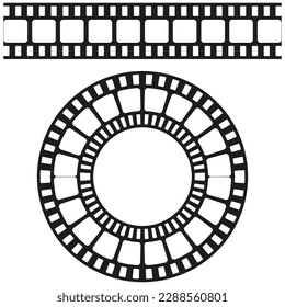 Modern film circle. Round shape. Vector illustration.