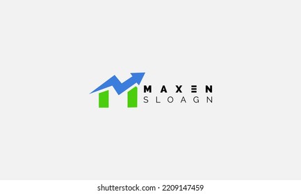 Modern Finance Letter M with arrow Logo Design Template