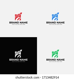Modern Finance Logo Design Vector Template. Growth symbol, Up arrow, Consulting, Accounting logo design for financial business.