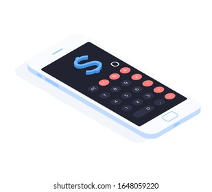 Moderne Vektorillustration des Finanzmanagements isometrische Technologiemediatur.