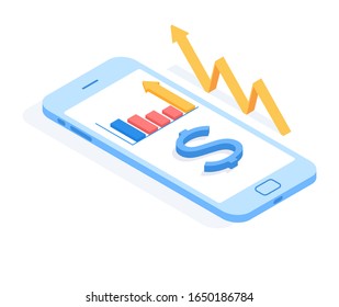 Ilustración moderna de tecnología isométrica vectorial de Financial Management.