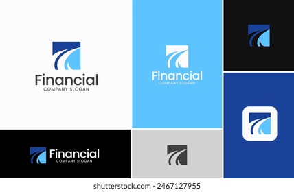 Modern financial logo. business logo template. abstract logo template. geometric financial logo template