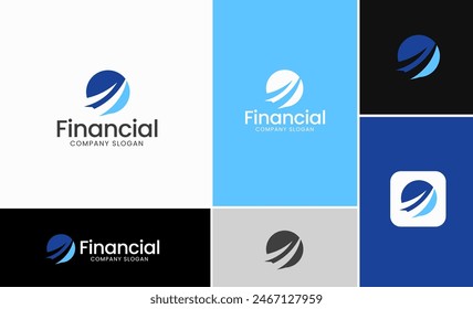 Modern financial logo. business logo template. abstract logo template. geometric financial logo template