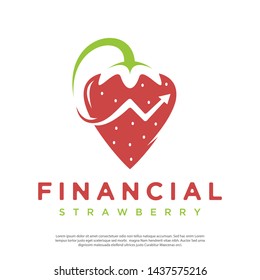 modern financial strawberry vector logo