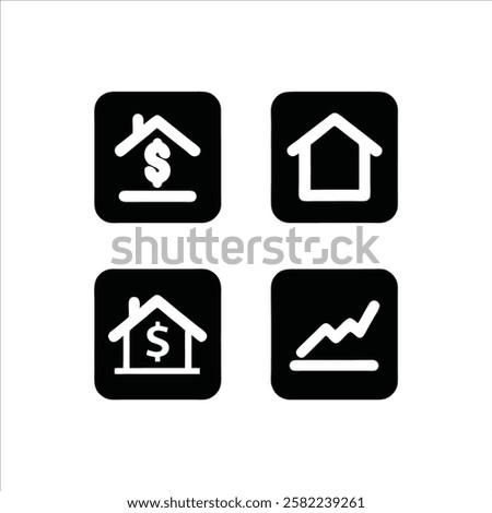 Modern Financing Icon Set for Banking, Investment, and Financial Design Projects mono color 