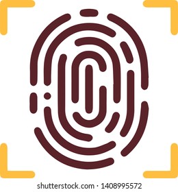 Modern fingerprint icon in trendy flat style isolated on white background