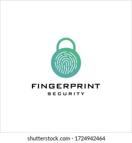 Modern Fingerprint Security logo design. icon, vector, logo, design concept