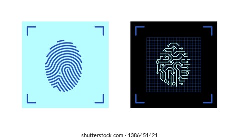 Modern fingerprint symbol electronic identification