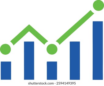Modern fintech icon with structured trend line chart