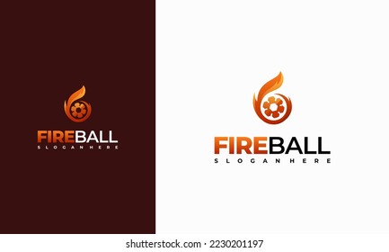 Modern Fire Ball logo designs concept, Football Logo designs template