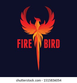 Modern Fire Bird Phoenix Logo