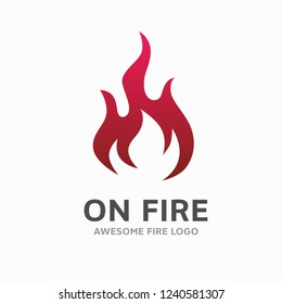 Modern Fire Flame Logo design vector template. Red fire sign. Hot warm symbol. Design element.