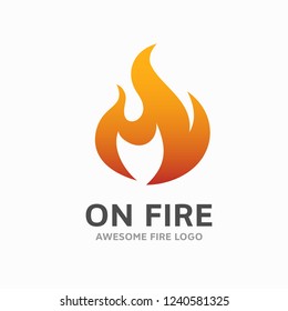 Modern Fire Flame Logo design vector template. Red fire sign. Hot warm symbol. Design element.