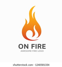 Modern Fire Flame Logo design vector template. Red fire sign. Hot warm symbol. Design element.