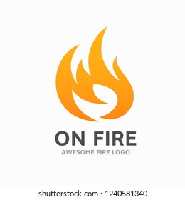 Modern Fire Flame Logo design vector template. Red fire sign. Hot warm symbol. Design element.