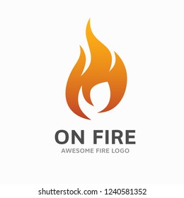 Modern Fire Flame Logo design vector template. Red fire sign. Hot warm symbol. Design element.