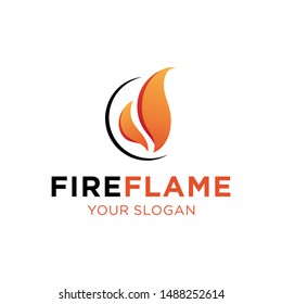 Modern Fire Flame Logo Design Template