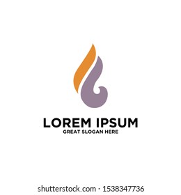 Modern Fire Flame Logo design vector template. Red fire sign. Hot warm symbol. Design element