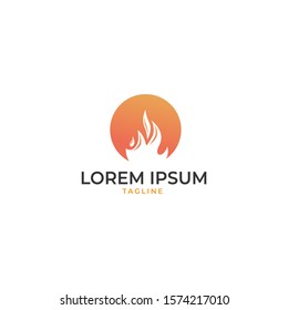 modern fire flame logo design vector icon template, energy logo concept