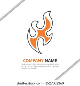 Modern fire flame logo icon design concept, for your company, corporate vector template