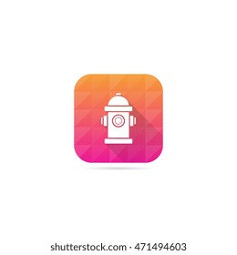 Modern Fire Hydrant Icon With Long Shadow