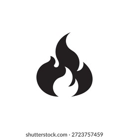 Moderne Brandsymbol Vektor Silhouette - Clean Flame Design für Logos, Sicherheitszeichen und digitale Anwendungen. schwarze Flammensymbole im modernen Silhouettenstil.
