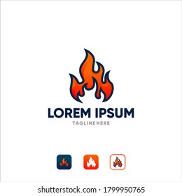 modern fire logo with color gradient concept