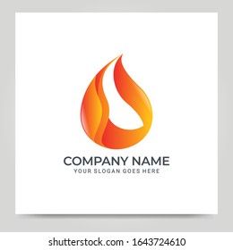 Modern fire logo design vector illustration